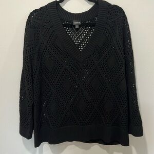 Torrid Crochet Black Sweater.